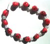 12 12x9mm Opaque Red Lampwork Ladybug Beads